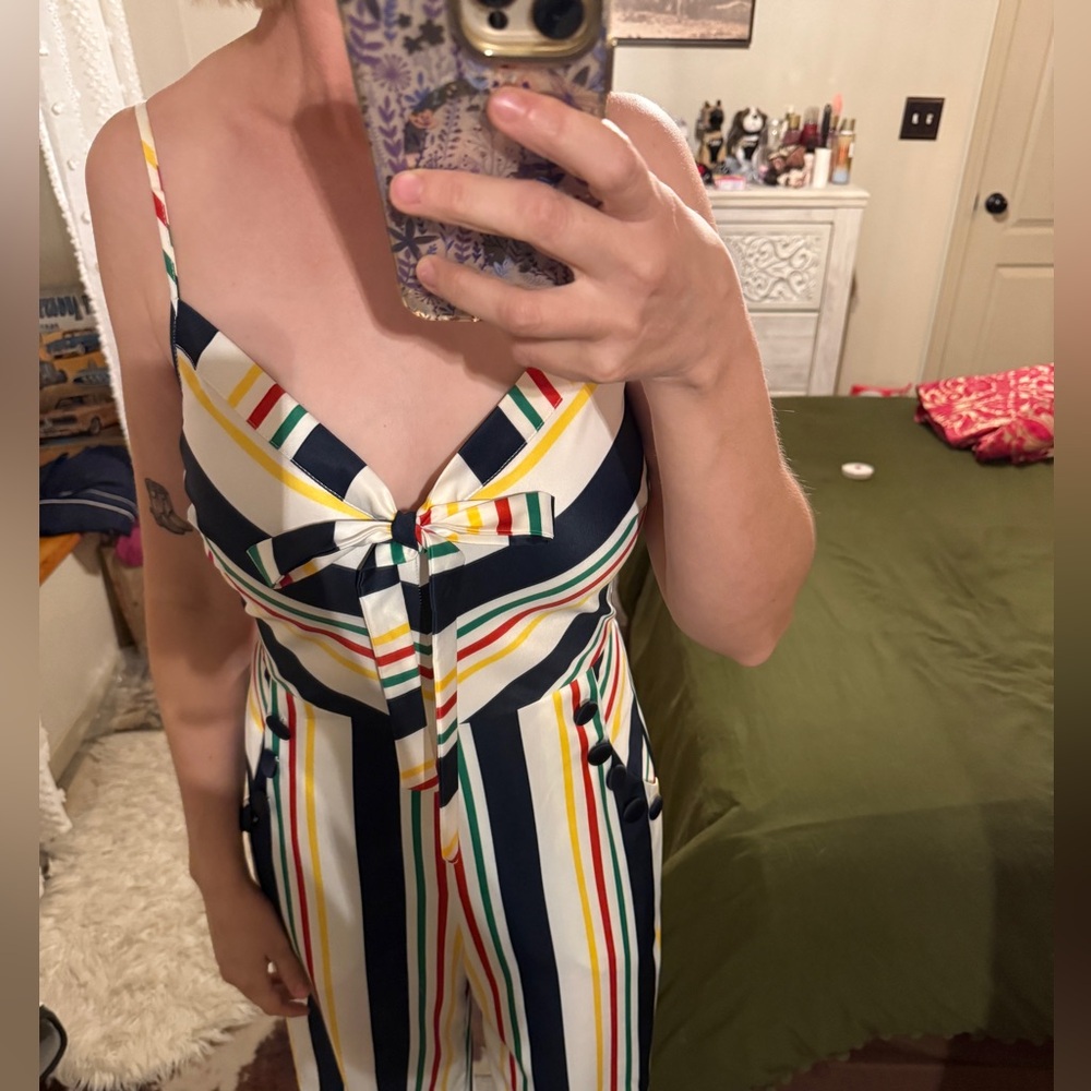 Voodoo Vixen Navy and White Striped Dress